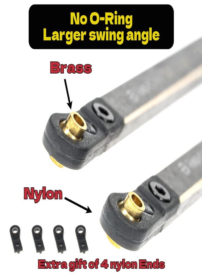 RampCrab High Clearance 4 Links Set for SCX24 Gladiator & Dodge Power Wagon, Brass Links Set, Upgrade Parts for SCX24, Axial 1/24 RC Crawler Car Upgrade Accessories, 8Pcs, Black - Image 2